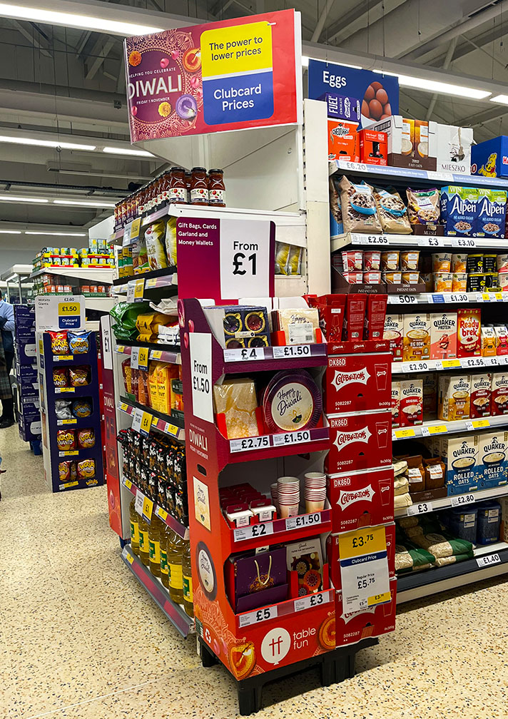 WSL Top Innovator thumbnail featuring Tesco's Diwali food display